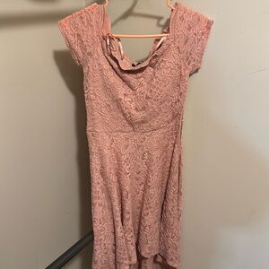 pink short sleeve dress